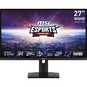 MSI G274QPXDE Gaming monitor Energielabel F (A - G) 68.6 cm (27 inch) 2560 x 1440 Pixel 16:9 1 ms HDMI, DisplayPort, Hoofdtelefoonaansluiting, USB-C IPS LCD