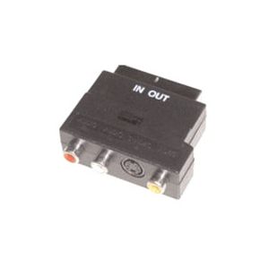 e+p VC 915 video kabel adapter SCART (21-pin) 3 x RCA + S-Video Zwart