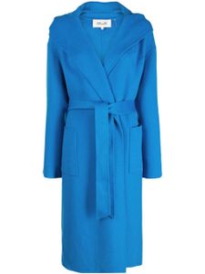 DVF Diane von Furstenberg manteau en laine à taille ceinturée - Bleu