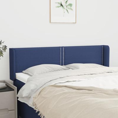Hoofdbord met randen 147x16x78/88 cm stof blauw