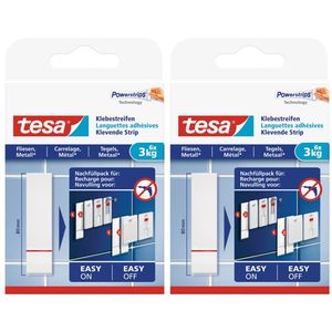 12x Tesa Powerstrips voor tegels/metaal klusbenodigdheden