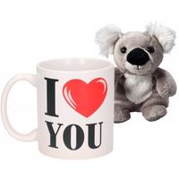 I Love You koffiemok / beker met koala knuffeltje   -