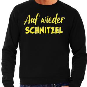 Apres ski sweater heren - Auf wieder Schnitzel - zwart - glitter geel - wintersport - skieen