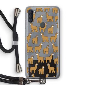 Alpacas: Samsung Galaxy A11 Transparant Hoesje met koord