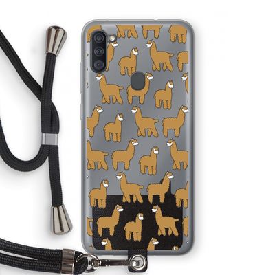 Alpacas: Samsung Galaxy A11 Transparant Hoesje met koord