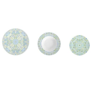 Serviesset DKD Home Decor Blauw Groen Porselein Arabisch 18 Onderdelen