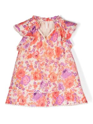ZIMMERMANN Kids robe Raie à fleurs - Violet