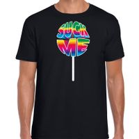 Gay Pride shirt - suck me - regenboog - heren - zwart - thumbnail