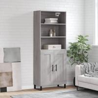 Hoge kast 69,5x34x180 cm bewerkt hout grijs sonoma eikenkleurig