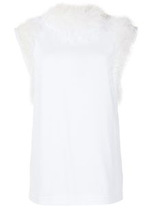 Dolce & Gabbana blouse bordée de plumes - Blanc