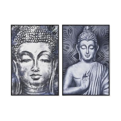 Schilderij Home ESPRIT Boeddha Orientaals 83 x 4,5 x 123 cm (2 Stuks)