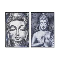 Schilderij Home ESPRIT Boeddha Orientaals 83 x 4,5 x 123 cm (2 Stuks)