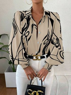 Geometric Casual Loose Blouse