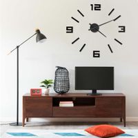 VidaXL 3d-wandklok modern xxl 100 cm zwart