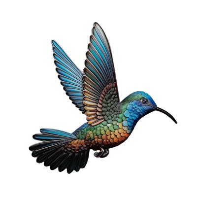Wanddecoratie Kolibrie vogel - kleurenmix - 39 cm - metaal - muurdecoratie/schutting/tuin Wanddecoratie Kolibrie vogel - kleurenmix - 39 cm - metaal - muurdecoratie/schutting/tuin