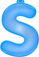 Opblaasbare letter S blauw   -