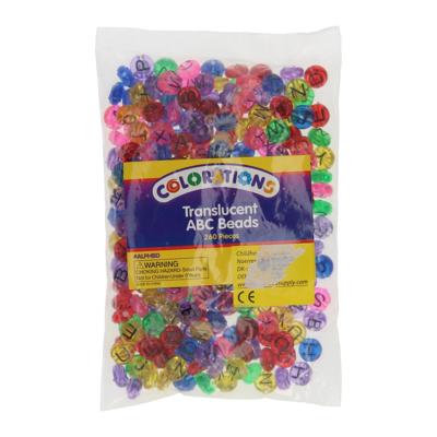 Colorations - doorzichtige alfabet kralen, 260st. Colorations - doorzichtige alfabet kralen, 260st.