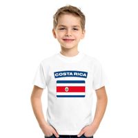 T-shirt met Costa Ricaanse vlag wit kinderen