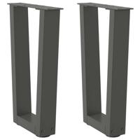 Eettafelpoten 2 st V-vormig 28x(42-43,3) cm staal antraciet