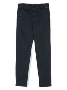 Aspesi Kids pantalon chino slim à étiquette logo - Bleu