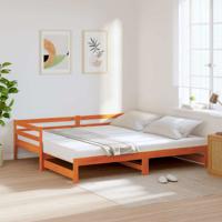 Slaapbank onderschuifbed zonder matras 90x190 cm hout wasbruin