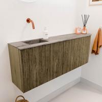 Toiletmeubel Mondiaz Joya Dlux | 111.6 cm | Meubelkleur Dusk | Faye wastafel Oza Wasbak Links | Zonder kraangat(en)
