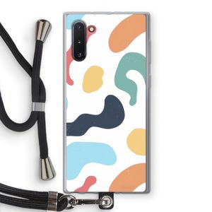 Memphis Shapes Blue: Samsung Galaxy Note 10 Transparant Hoesje met koord
