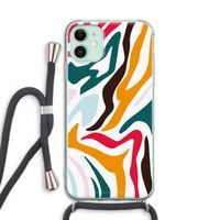 Colored Zebra: iPhone 11 Transparant Hoesje met koord