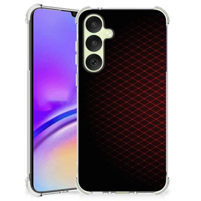 Samsung Galaxy A35 Doorzichtige Silicone Hoesje Geruit Rood Samsung Galaxy A35 Doorzichtige Silicone Hoesje Geruit Rood