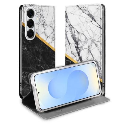 Book Cover Samsung Galaxy S26 Plus Marble White Black
