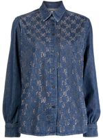 Karl Lagerfeld chemise en jean à motif monogrammé - Bleu