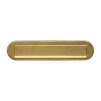 Intersteel Briefplaat ovaal 340x80mm met klep/regenrand - PVD messing getrommeld