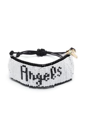 Palm Angels bracelet de perles à logo - Blanc