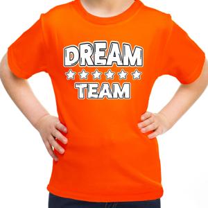 Sport T-shirt jongens/meisjes - Dream team - oranje - sportdag - sportkleding voor kinderen