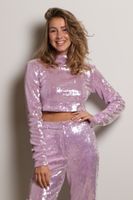 Rotate Rotate - top - Sequin Turtleneck Cropped - lupine - thumbnail