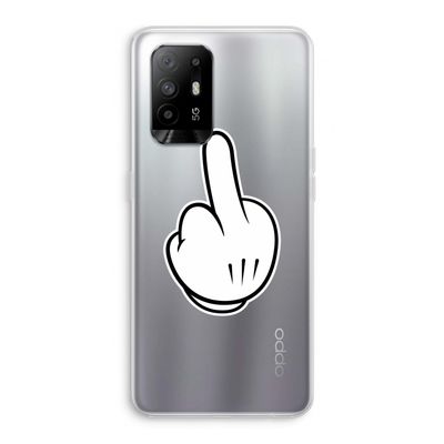 Middle finger black: Oppo A95 5G Transparant Hoesje