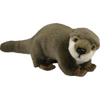 Nature Planet Pluche otter knuffel dier/beest - bruin - 28 cm - Rivier otters knuffels - thumbnail