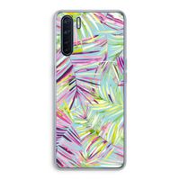 Tropical Palms Blue: Oppo A91 Transparant Hoesje Tropical Palms Blue: Oppo A91 Transparant Hoesje