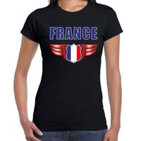 France landen t-shirt Frankrijk zwart voor dames