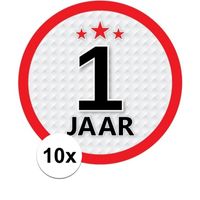 10x 1 Jaar leeftijd stickers rond verjaardag versiering   - - thumbnail