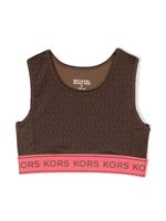 Michael Kors Kids haut crop à motif monogrammé - Marron - thumbnail