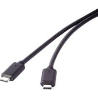 Renkforce USB-kabel USB 3.2 Gen2x2 USB-C stekker, USB-C stekker 1.00 m Zwart Vergulde steekcontacten RF-4381071