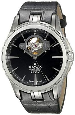 Horlogeband Edox LA-73/437876/85008 Leder Zwart 20mm