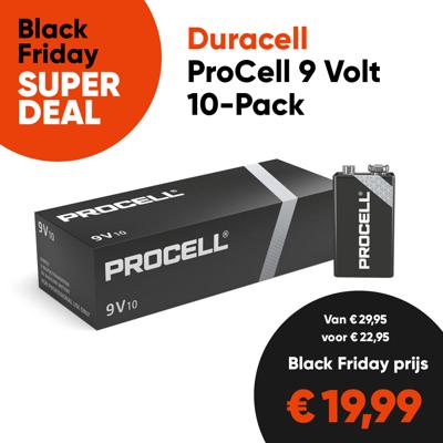 Duracell Procell Constant Alkaline 9 Volt Batterij Doos / 10-Pack