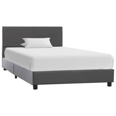 Bedframe kunstleer grijs 100x200 cm