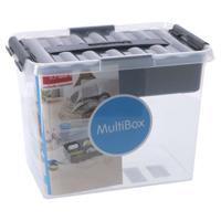 Sunware Q-Line Opbergbox met Inzet 9L Transparant/Grijs Sunware Q-Line Opbergbox met Inzet 9L Transparant/Grijs