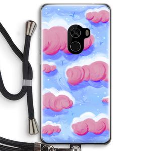 Roze wolken met vogels: Xiaomi Mi Mix 2 Transparant Hoesje met koord