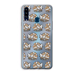 Slapende poes: Samsung Galaxy A20s Transparant Hoesje