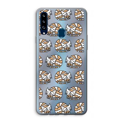 Slapende poes: Samsung Galaxy A20s Transparant Hoesje