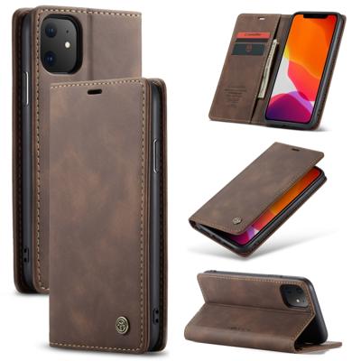 CaseMe-013 multifunctionele horizontale Flip lederen draagtas met kaartsleuf & houder & Wallet voor iPhone XIR (2019) (koffie)